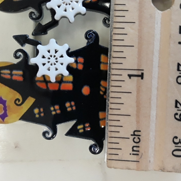 Halloween Moon & House Dangle Earrings - Picture 7 of 7